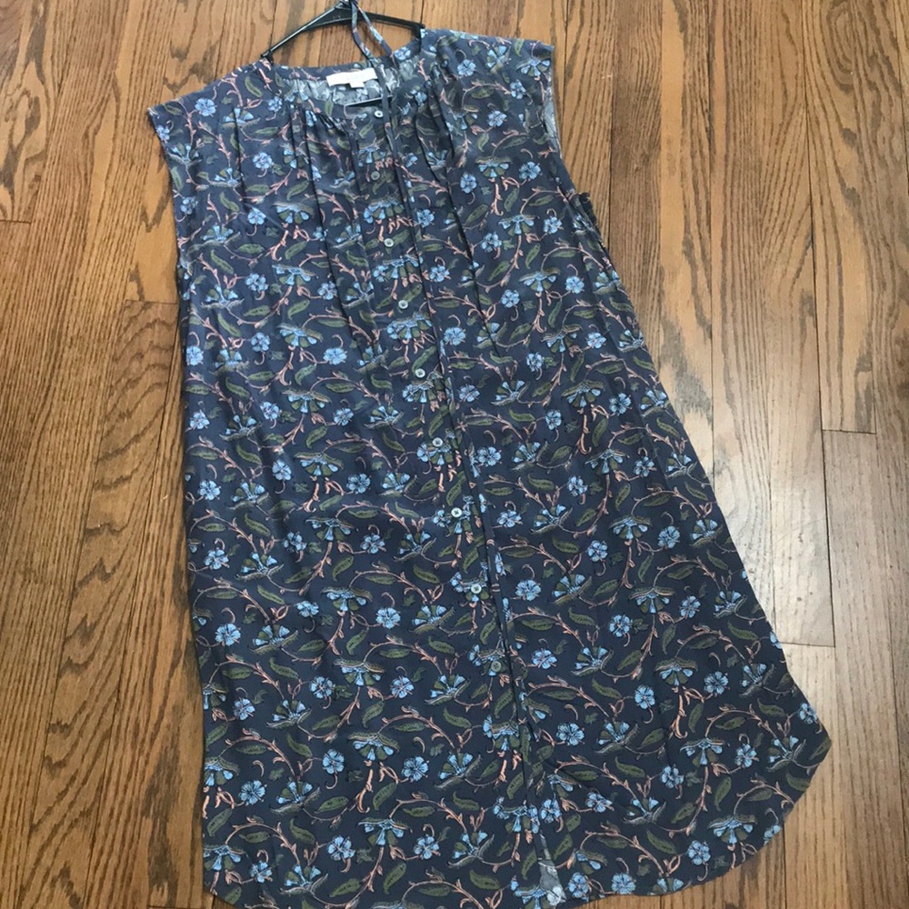 Loft button down shirt dress with pockets